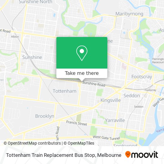 Tottenham Train Replacement Bus Stop map