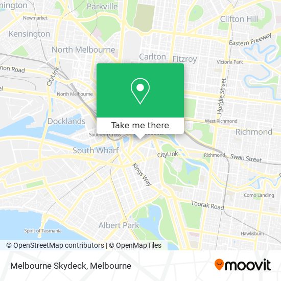 Mapa Melbourne Skydeck