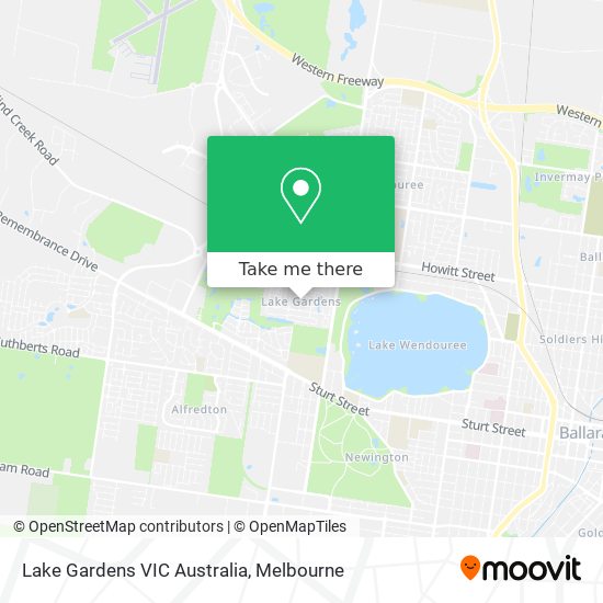 Lake Gardens VIC Australia map