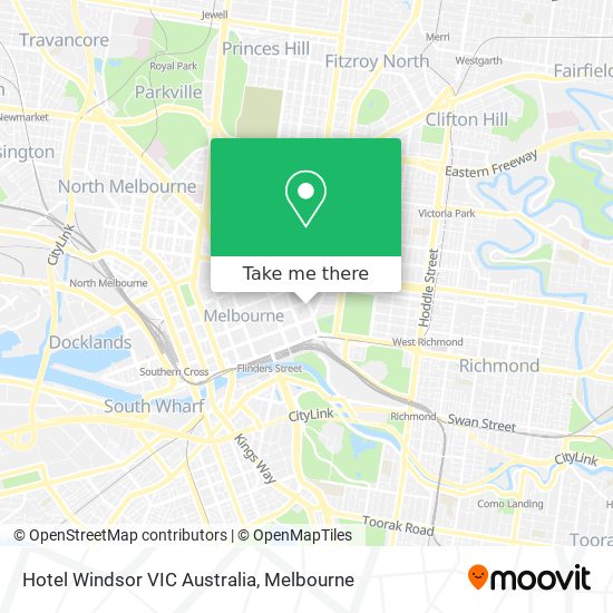 Hotel Windsor VIC Australia map