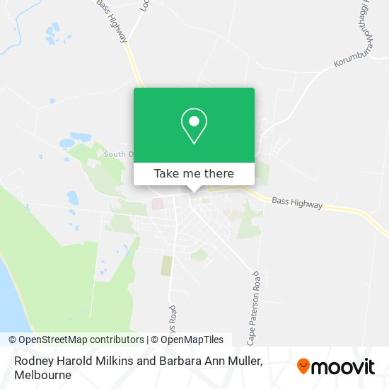 Rodney Harold Milkins and Barbara Ann Muller map