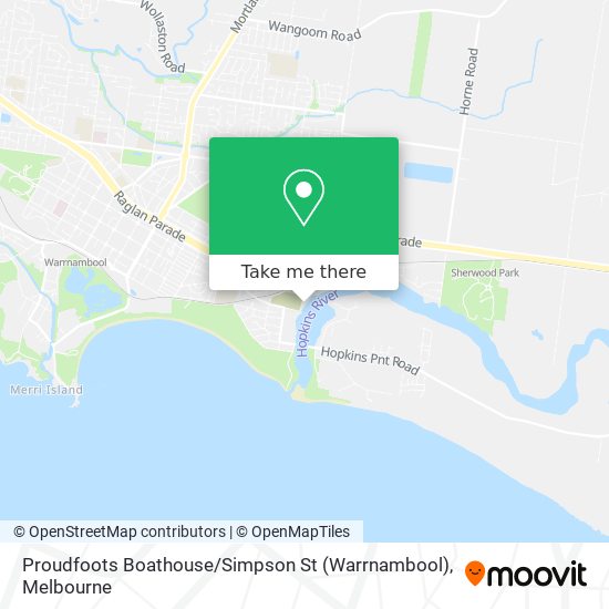 Proudfoots Boathouse / Simpson St (Warrnambool) map