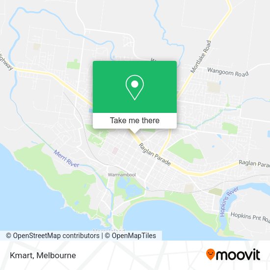 How to get to Kmart in Warrnambool by bus or train?