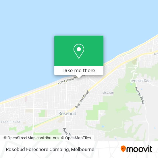 Rosebud Foreshore Camping map