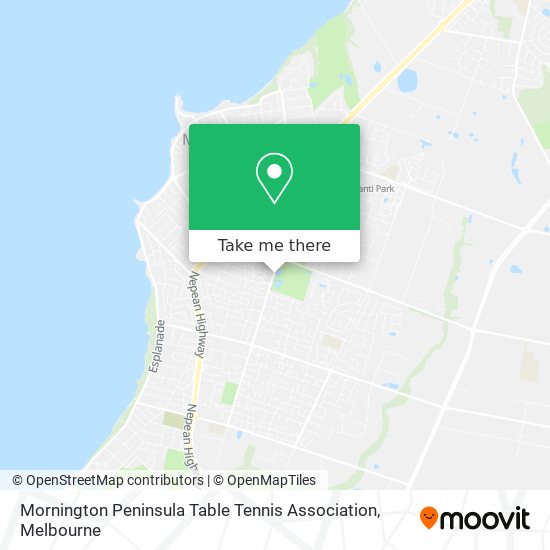 Mornington Peninsula Table Tennis Association map