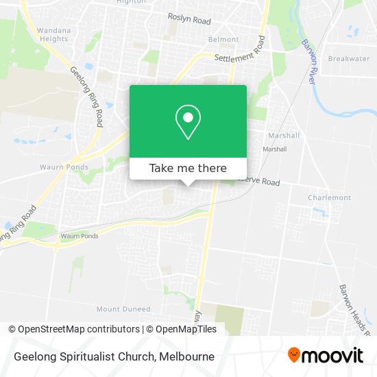 Geelong Spiritualist Church map