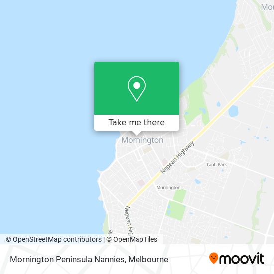 Mornington Peninsula Nannies map