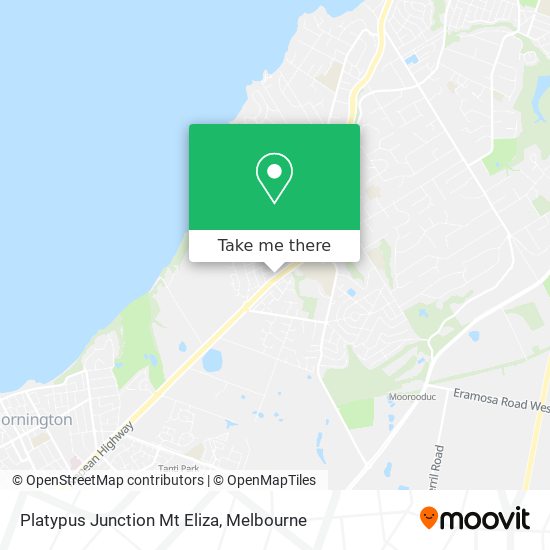 Mapa Platypus Junction Mt Eliza