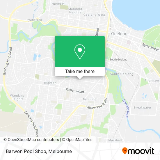 Mapa Barwon Pool Shop