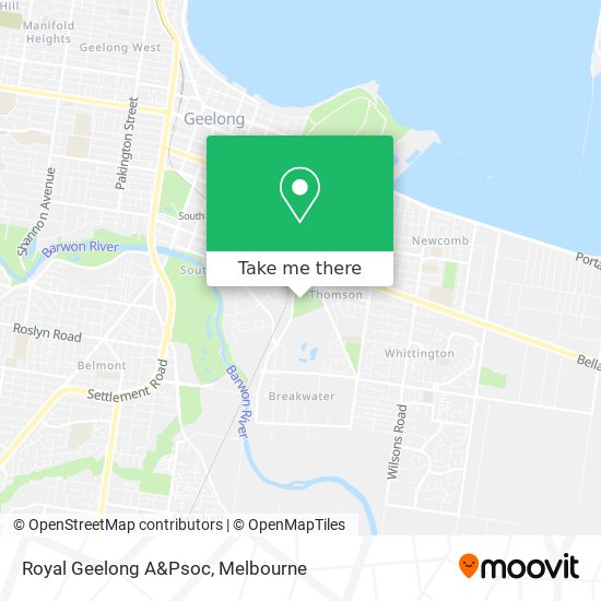 Mapa Royal Geelong A&Psoc
