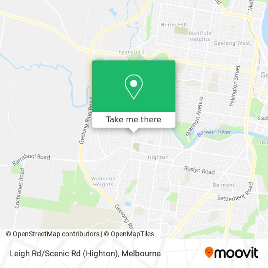 Leigh Rd/Scenic Rd (Highton) map