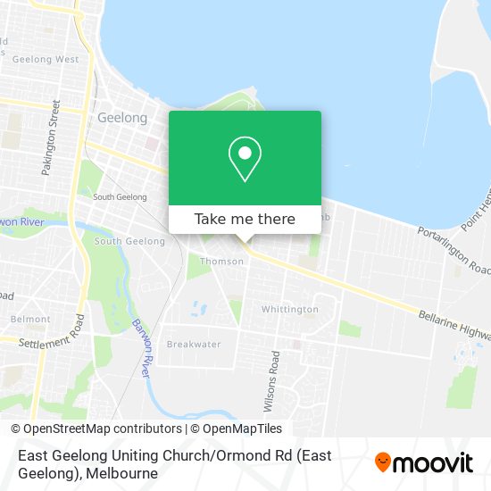 Mapa East Geelong Uniting Church / Ormond Rd