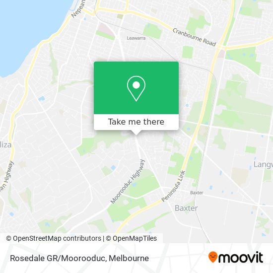 Rosedale GR/Moorooduc map