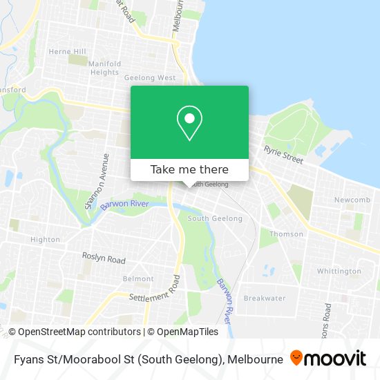 Mapa Fyans St / Moorabool St (South Geelong)