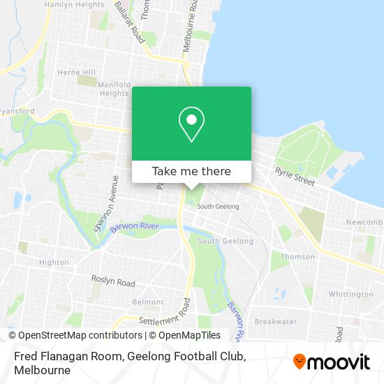 Fred Flanagan Room, Geelong Football Club map