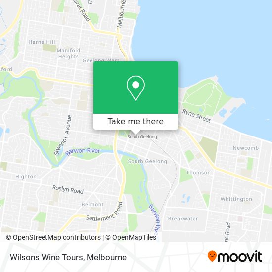 Wilsons Wine Tours map