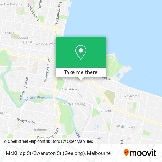 Mapa McKillop St / Swanston St (Geelong)