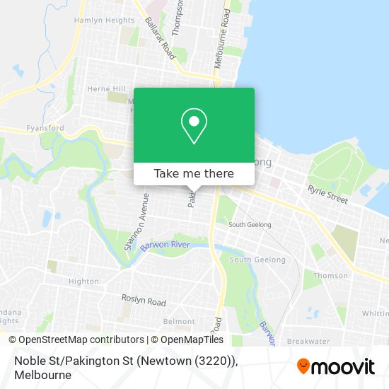 Mapa Noble St / Pakington St (Newtown (3220))