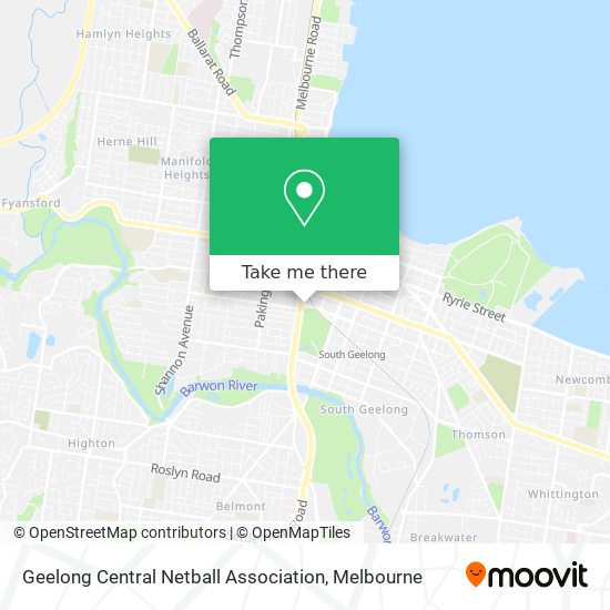 Geelong Central Netball Association map