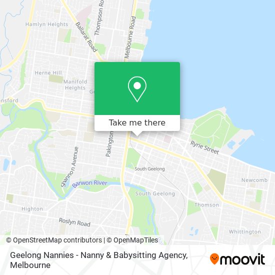 Geelong Nannies - Nanny & Babysitting Agency map