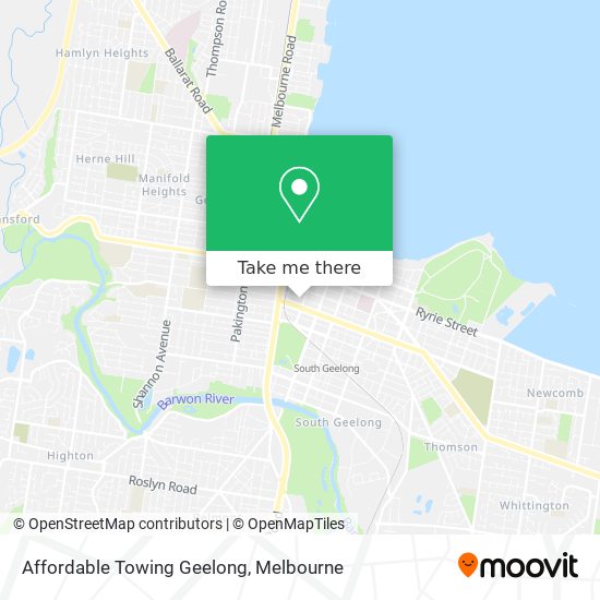 Affordable Towing Geelong map