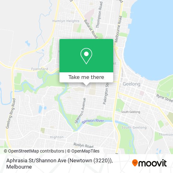 Aphrasia St / Shannon Ave (Newtown (3220)) map