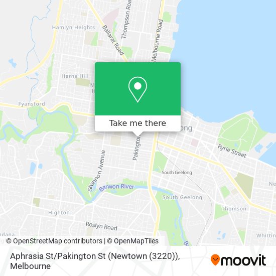 Aphrasia St / Pakington St (Newtown (3220)) map