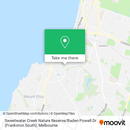 Mapa Sweetwater Creek Nature Reserve / Baden Powell Dr (Frankston South)