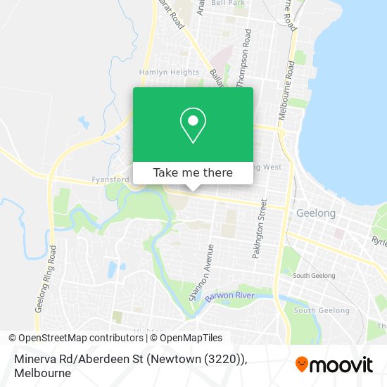 Minerva Rd / Aberdeen St (Newtown (3220)) map