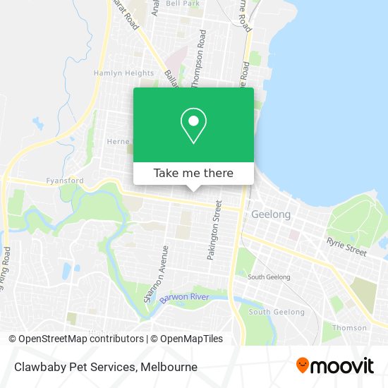 Clawbaby Pet Services map