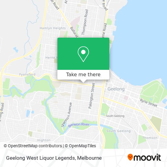 Geelong West Liquor Legends map