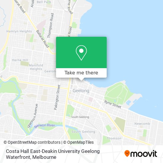Costa Hall East-Deakin University Geelong Waterfront map