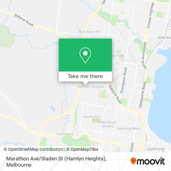 Marathon Ave / Sladen St (Hamlyn Heights) map