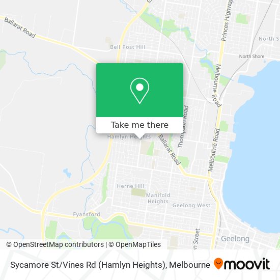 Sycamore St / Vines Rd (Hamlyn Heights) map
