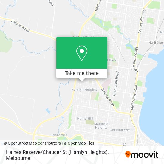 Haines Reserve / Chaucer St (Hamlyn Heights) map