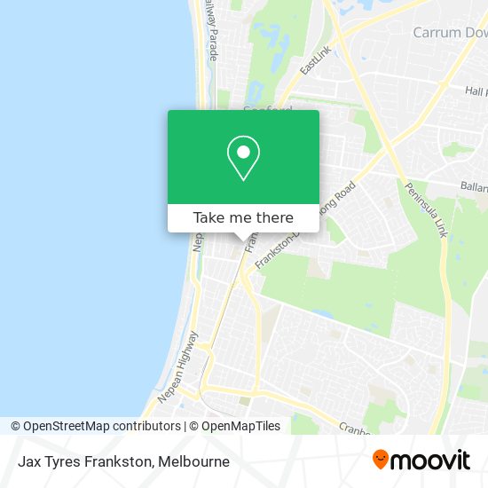 Jax Tyres Frankston map