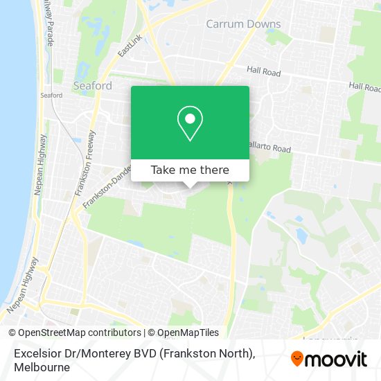 Excelsior Dr / Monterey BVD (Frankston North) map