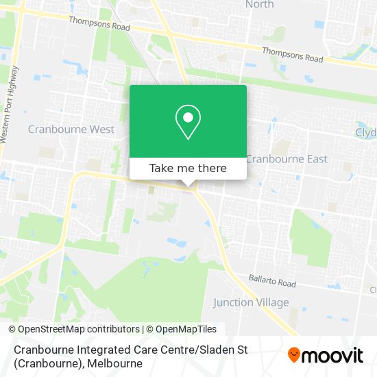 Mapa Cranbourne Integrated Care Centre / Sladen St
