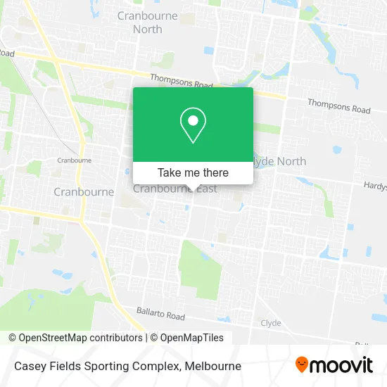 Casey Fields Sporting Complex map