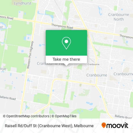 How to get to Raisell Rd / Duff St (Cranbourne West) by Bus or Train?
