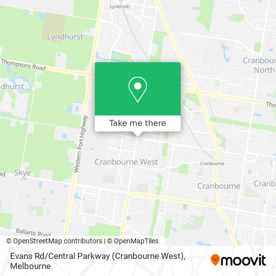 Mapa Evans Rd / Central Parkway (Cranbourne West)