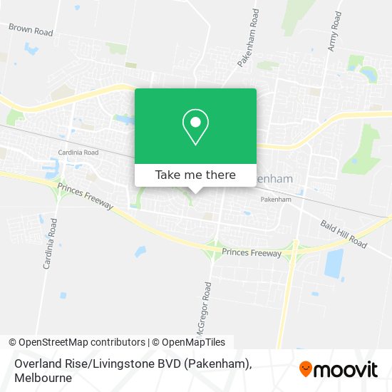 Overland Rise / Livingstone BVD (Pakenham) map