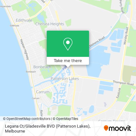 Mapa Legana Ct / Gladesville BVD (Patterson Lakes)