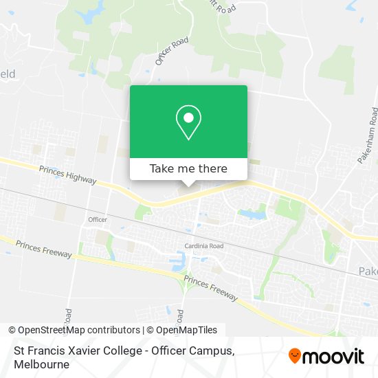 Mapa St Francis Xavier College - Officer Campus