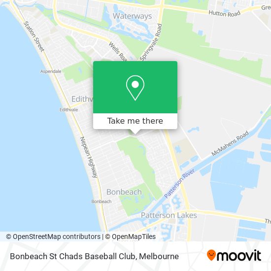 Bonbeach St Chads Baseball Club map