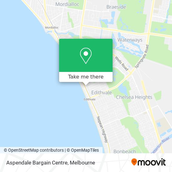 Mapa Aspendale Bargain Centre