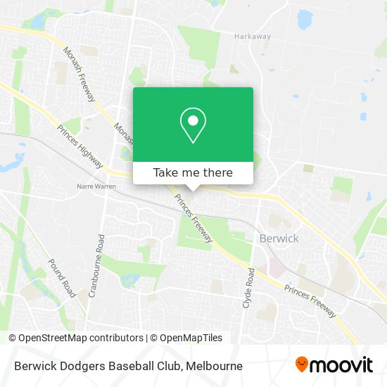 Mapa Berwick Dodgers Baseball Club