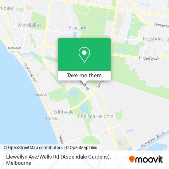 Llewellyn Ave / Wells Rd (Aspendale Gardens) map