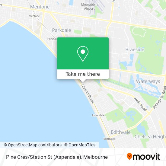 Pine Cres / Station St (Aspendale) map