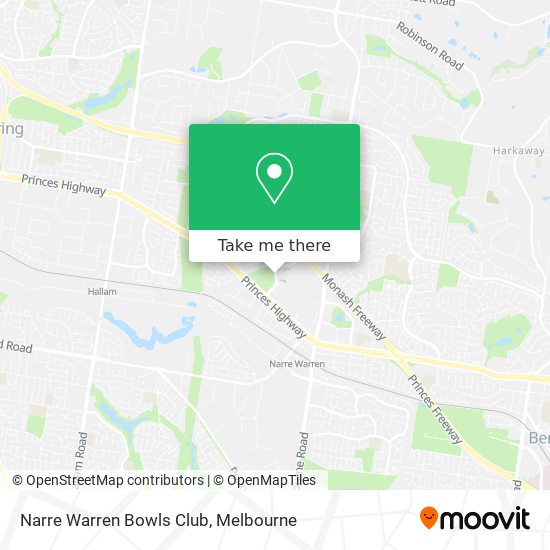 Narre Warren Bowls Club map